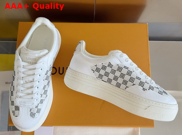 LV Groovy Sneaker White Damier Strass Replica