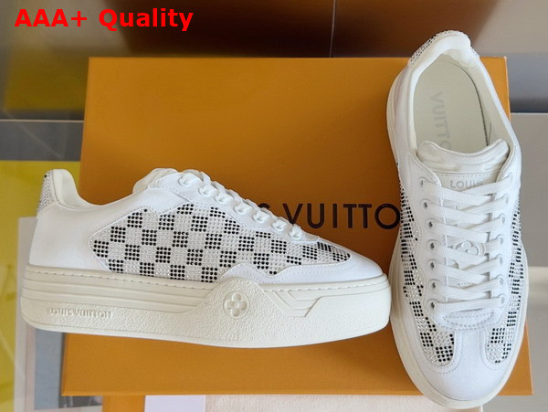 LV Groovy Sneaker White Damier Strass Replica