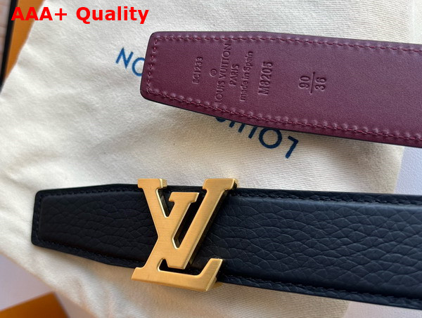 LV Heritage 35mm Reversible Belt in Noir Bordeaux Leather M8205V Replica