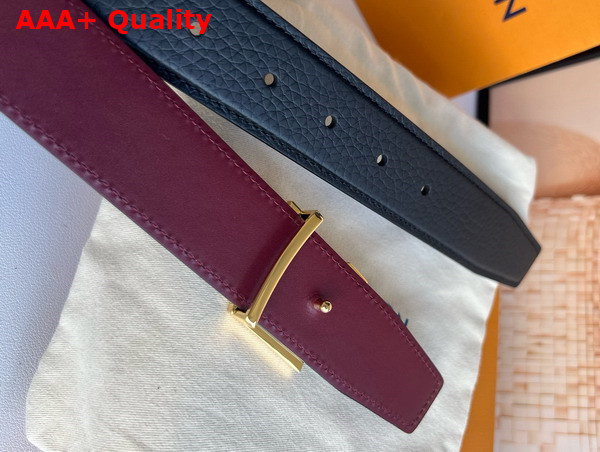 LV Heritage 35mm Reversible Belt in Noir Bordeaux Leather M8205V Replica