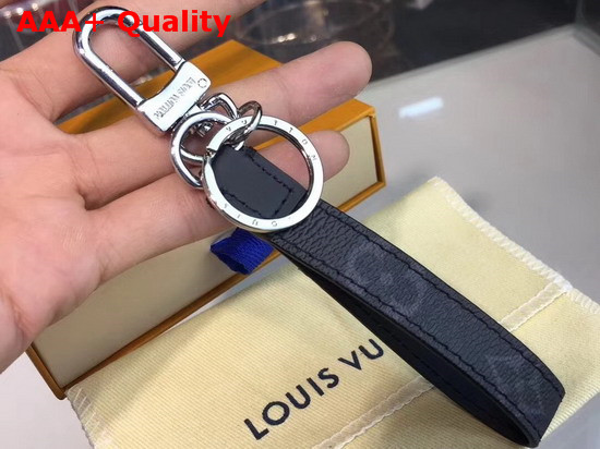 LV Heritage Dragonne Bag Charm and Key Holder Monogram Eclipse Canvas Replica