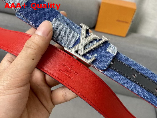 LV Iconic 30mm Belt Denim Blue Denim Patchwork M0243W Replica