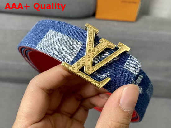 LV Iconic 30mm Belt Denim Blue Denim Patchwork M0243W Replica