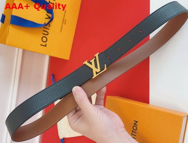 LV Initiales 30mm Reversible Belt Tan and Black Grained Calf Leather M9521U Replica