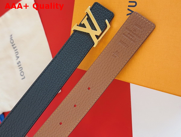 LV Initiales 30mm Reversible Belt Tan and Black Grained Calf Leather M9521U Replica