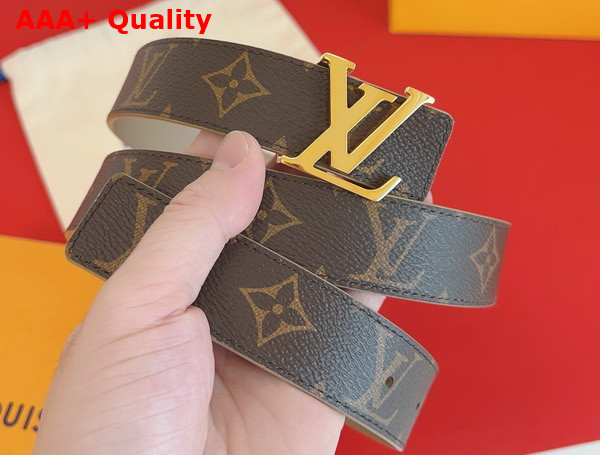 LV Initiales 30mm Reversible Belt in Monogram Canvas and Beige Calfsin M0696W Replica