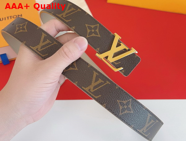 LV Initiales 30mm Reversible Belt in Monogram Canvas and Beige Calfsin M0696W Replica