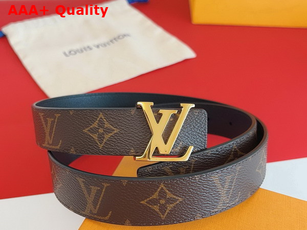 LV Initiales 30mm Reversible Belt in Monogram Canvas and Black Calfskin M0565W Replica