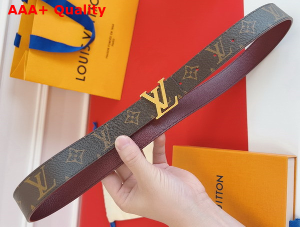 LV Initiales 30mm Reversible Belt in Monogram Canvas and Burgundy Calfskin M0362W Replica