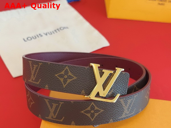 LV Initiales 30mm Reversible Belt in Monogram Canvas and Burgundy Calfskin M0362W Replica