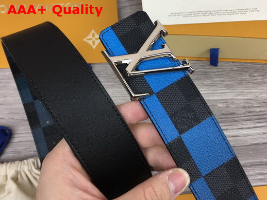 LV Initiales 40 mm Reversible Belt Blue Damier Graphite Canvas and Calf Leather M0319V Replica