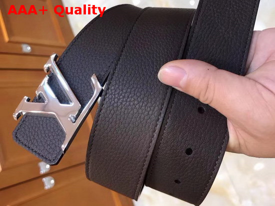 LV Initiales 40 mm Reversible Belt in Coffee and Black Grained Calfskin Replica