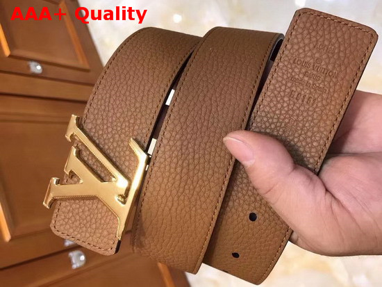 LV Initiales 40 mm Reversible Belt in Tan and Black Grained Calfskin Replica