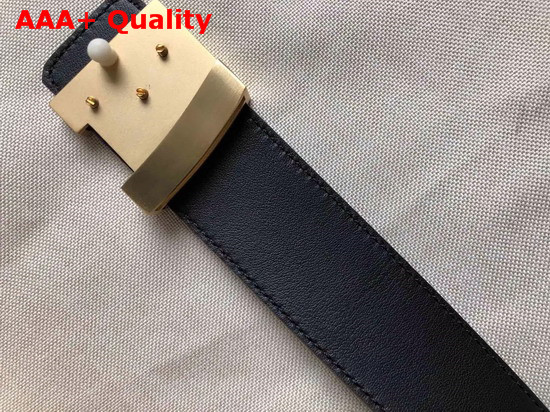 LV Initiales 40mm Belt Black Embossed Monogram Pattern Calf Leather Strap Replica