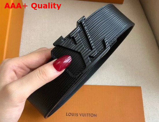 LV Initiales 40mm Belt Black Epi Calf Leather Black Buckle with a Tonal Epi Motif M92295 Replica