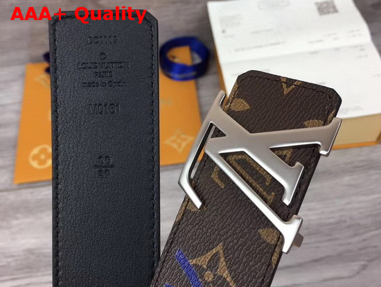 LV Initiales 40mm Belt Brown Monogram Canvas and Black Plain Calf Leather Printed Stickers M0161T Replica