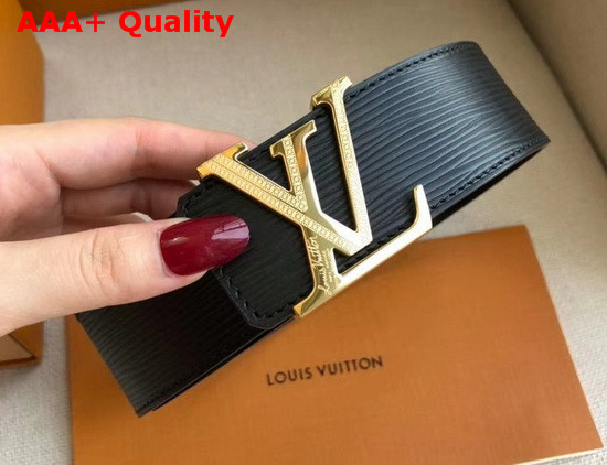 LV Initiales 40mm Belt in Black Epi Leather with Gold LV Buckle Replica