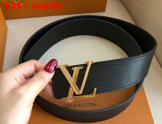 LV Initiales 40mm Belt in Black Epi Leather with Gold LV Buckle Replica