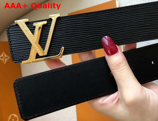 LV Initiales 40mm Belt in Black Epi Leather with Gold LV Buckle Replica