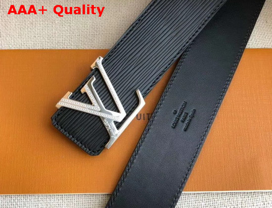 LV Initiales 40mm Belt in Black Epi Leather with Silver LV Buckle Replica