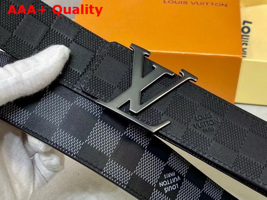 LV Initiales 40mm Reversible Belt Black Grey Metallic Damier Infini Leather M0107V Replica