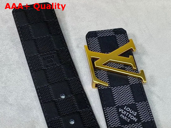 LV Initiales 40mm Reversible Belt Black Grey Metallic Damier Infini Leather M0107V Replica