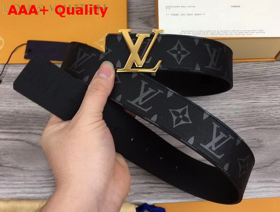 LV Initiales 40mm Reversible Belt Monogram Eclipse Canvas and Taiga Leather LV Initiales Buckle in Gold Replica