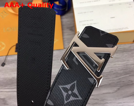 LV Initiales 40mm Reversible Belt Monogram Eclipse Canvas and Taiga Leather LV Initiales Buckle in Silver Replica