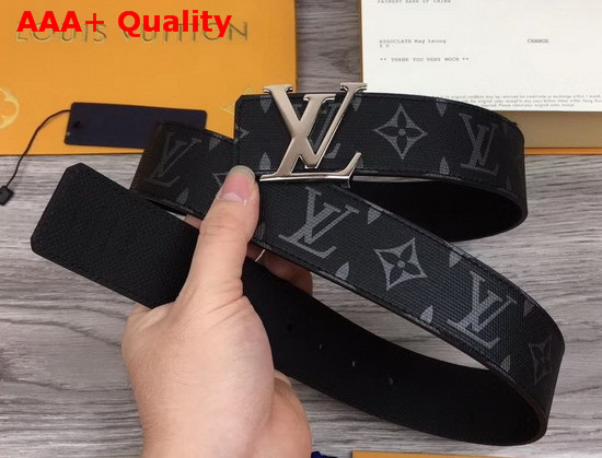 LV Initiales 40mm Reversible Belt Monogram Eclipse Canvas and Taiga Leather LV Initiales Buckle in Silver Replica