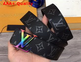 LV Initiales 40mm Reversible Belt Monogram Eclipse Canvas and Taiga Leather LV Initials Buckle is Adorned with Kaleidoscopic Hues MP130T Replica