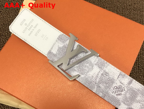 LV Initiales 40mm Reversible Belt Silver Damier Salt Canvas Recto Side Calf Leather Verso Side MP300Q Replica