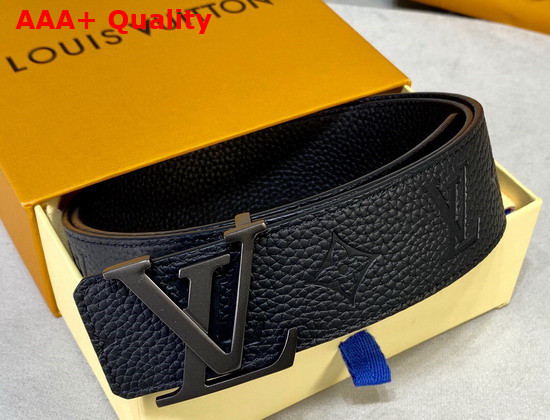 LV Initiales 40mm Reversible Belt in Black Taurillon Monogram Leather Replica