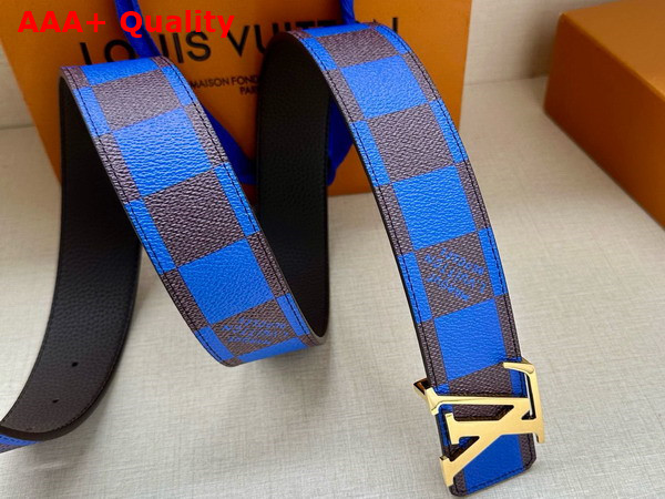 LV Initiales 40mm Reversible Belt in Blue Damier Pop Coated Canvas M8474V Replica