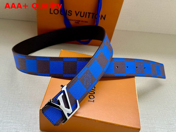 LV Initiales 40mm Reversible Belt in Blue Damier Pop Coated Canvas M8474V Replica