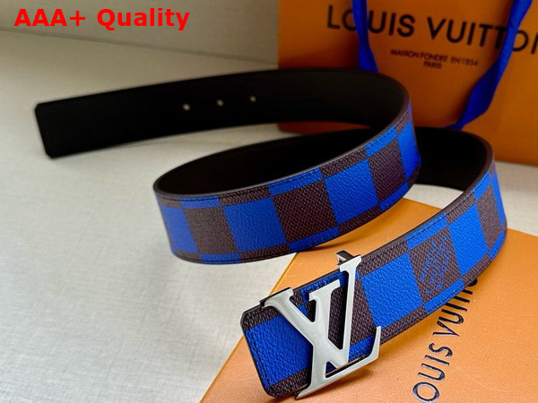 LV Initiales 40mm Reversible Belt in Blue Damier Pop Coated Canvas M8474V Replica