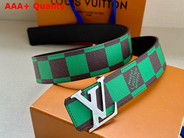 LV Initiales 40mm Reversible Belt in Green Damier Pop Coated Canvas M8545V Replica