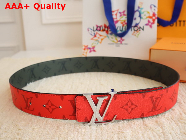 LV Initiales 40mm Reversible Belt in Khaki Green and Red Monogram Coated Canvas M8394U Replica