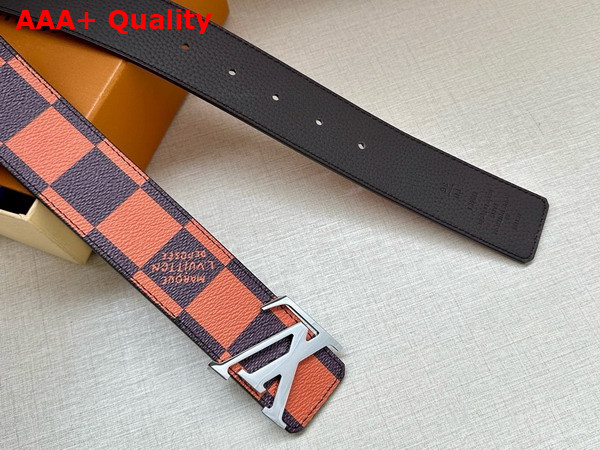 LV Initiales 40mm Reversible Belt in Orange Damier Pop Coated Canvas Replica