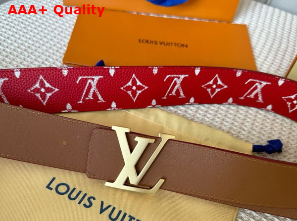 LV Initiales 40mm Reversible Belt in Red Taurillon Leather M8457V Replica