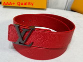 LV Initiales 40mm Reversible Belt in Red Taurillon Monogram Leather Replica