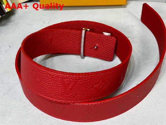 LV Initiales 40mm Reversible Belt in Red Taurillon Monogram Leather Replica