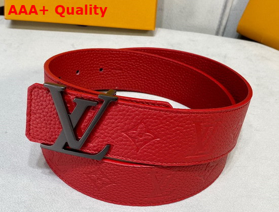 LV Initiales 40mm Reversible Belt in Red Taurillon Monogram Leather Replica