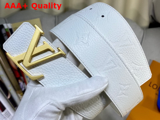 LV Initiales 40mm Reversible Belt in White Taurillon Monogram Leather Replica