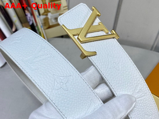 LV Initiales 40mm Reversible Belt in White Taurillon Monogram Leather Replica