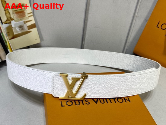 LV Initiales 40mm Reversible Belt in White Taurillon Monogram Leather Replica