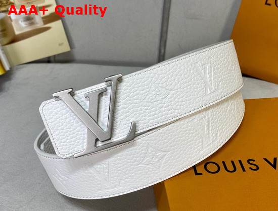 LV Initiales 40mm Reversible Belt in White Taurillon Monogram Leather Replica