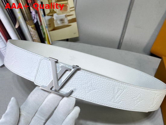 LV Initiales 40mm Reversible Belt in White Taurillon Monogram Leather Replica