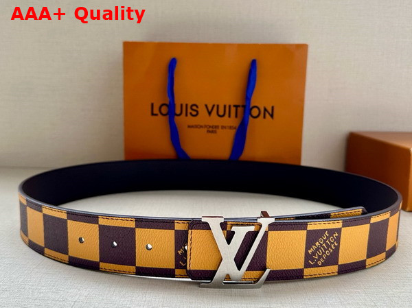 LV Initiales 40mm Reversible Belt in Yellow Damier Pop Coated Canvas M8546V Replica