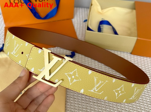 LV Initiales 40mm Reversible Belt in Yellow Taurillon Leather M8458V Replica