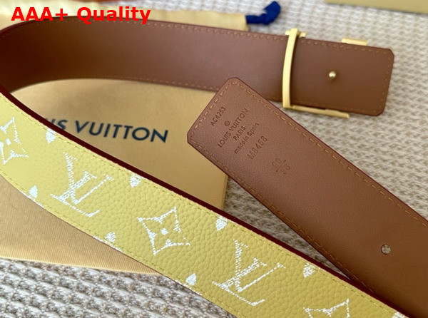 LV Initiales 40mm Reversible Belt in Yellow Taurillon Leather M8458V Replica